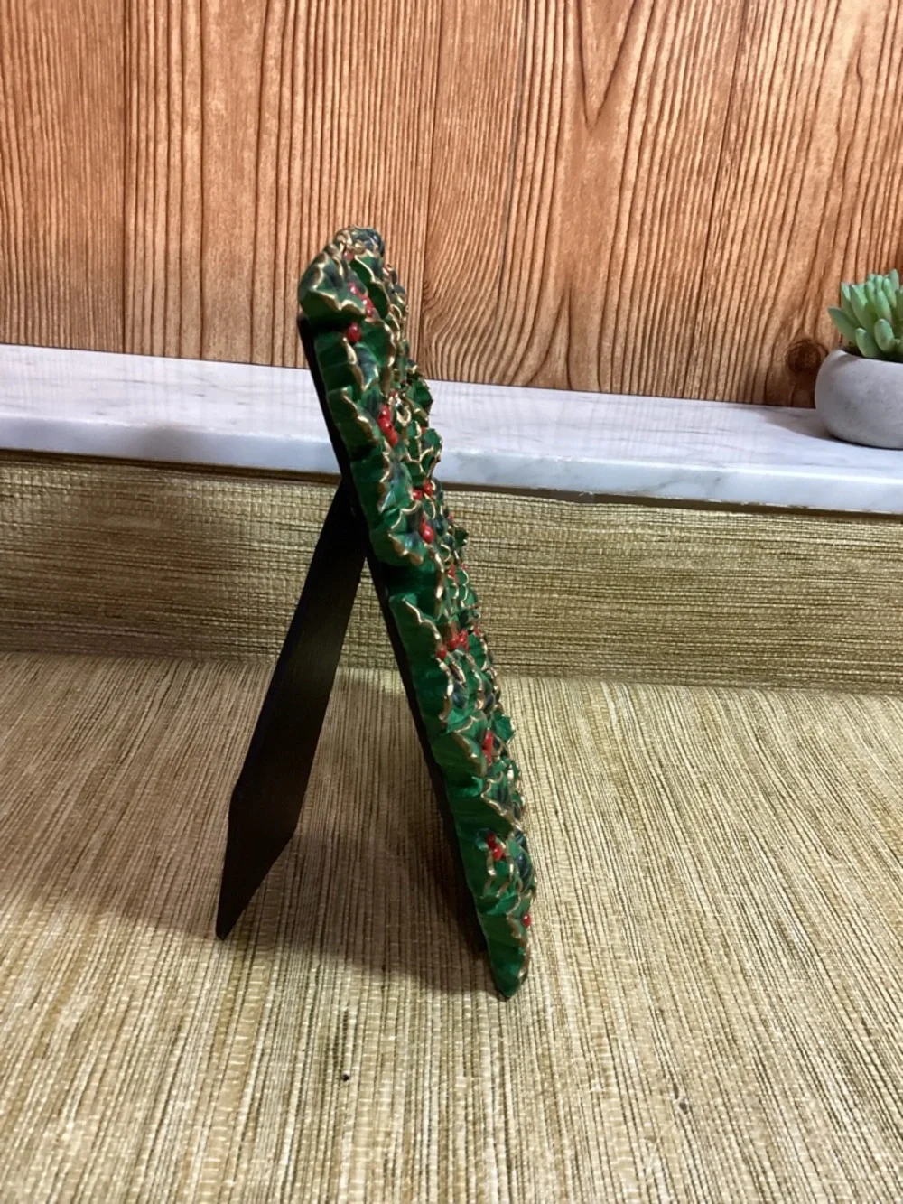 Holly Berry Decorative Picture Frame - Green & Red